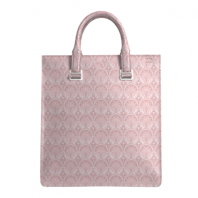 Printed leather women tote