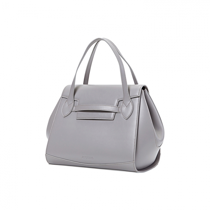 graue Farbe Damen Designer Echtleder Handtaschen 