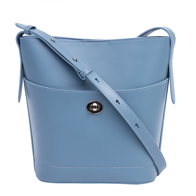 2020 Modedesigner hellblaue Farbe echtes Lederhandtaschenset mit Innentasche 