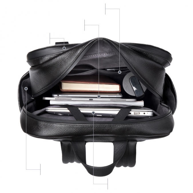 Vollnarbiger, luxuriöser Laptop-Rucksack mit großem Fassungsvermögen und individuellem Logo 