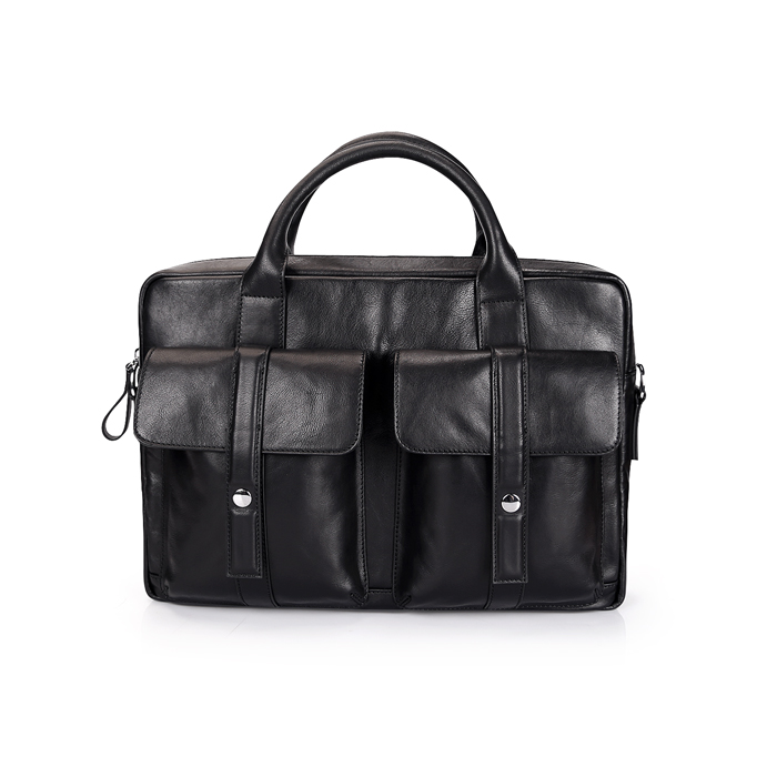 Multi-Funktions-Herren-Reisetasche aus schwarzem Leder